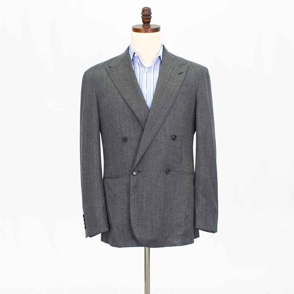 Caruso 40R Gray HB Double Breasted Sport Coat Blazer Jacket T702